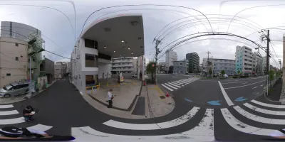 Japanese City Street Intersection