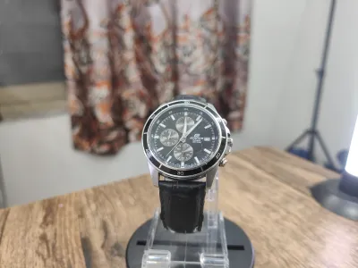 Black Leather Strap Watch