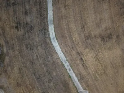 Concrete Path and Foundation on Dry Land