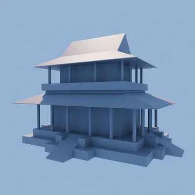 Two Story Chinese Pavilion Model
