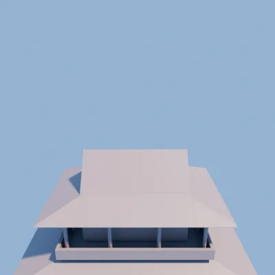 白色双层建筑模型