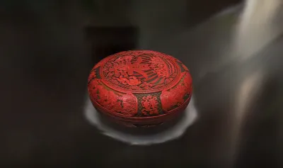 清中期剔彩寿春宝盒