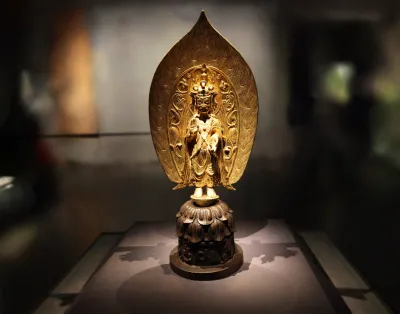Gilt Standing Guanyin Statue
