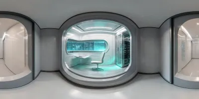Futuristic Data Control Room