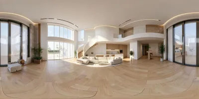 Bright Minimalist Duplex Living Room