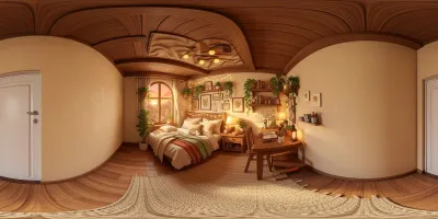 Cozy Rustic Wooden Bedroom